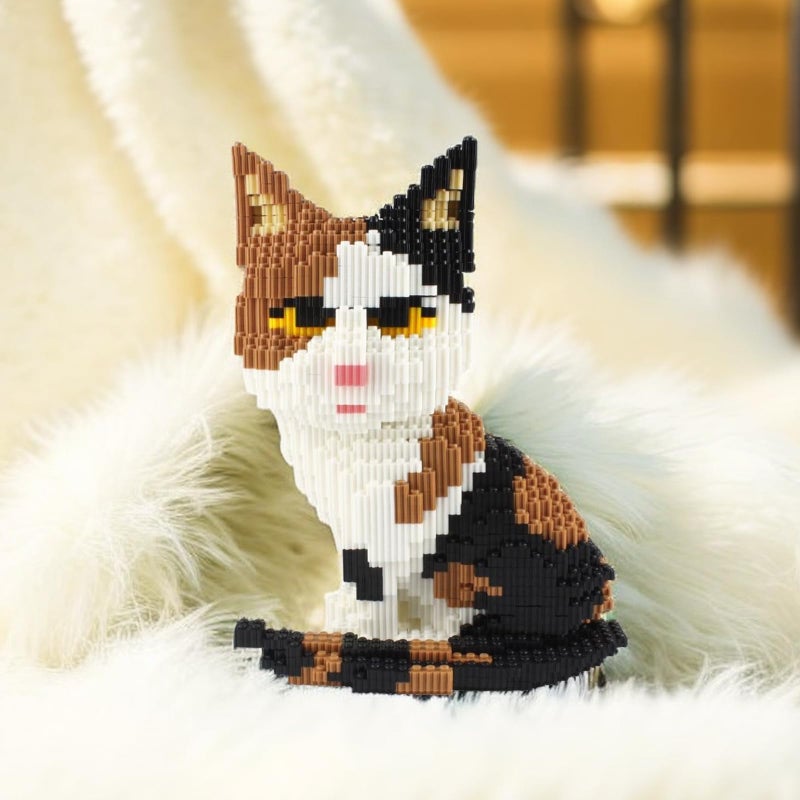 Larcele 4848 Pieces Calico Cat Micro Building Blocks Animal Mini Building Toy Bricks KLJM-02 (Model 2842) - Image 5
